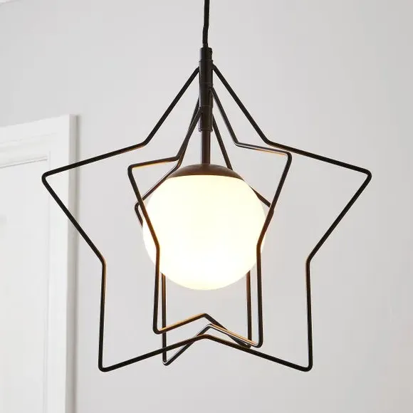 Star Pendant Light with Swivel Frames - Black image