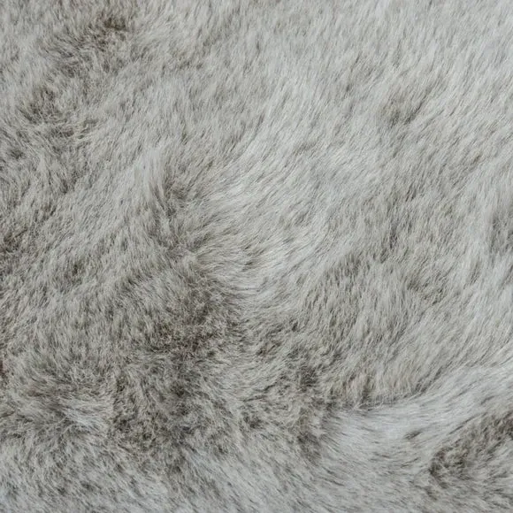 Star Shaped Rug Washable - Grey, Faux Fur