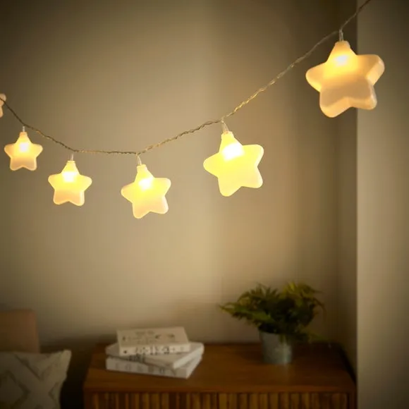 Star String Lights Battery Powered - White