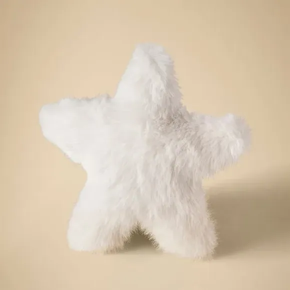 Star Tree Topper - Ivory, Faux Fur