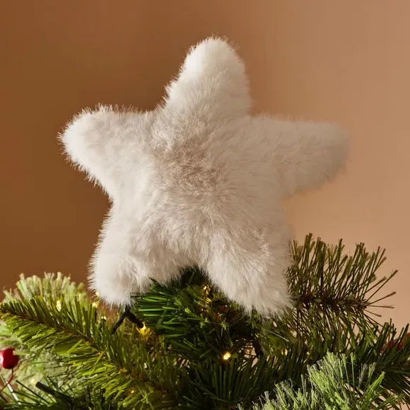 Star Tree Topper - Ivory, Faux Fur image