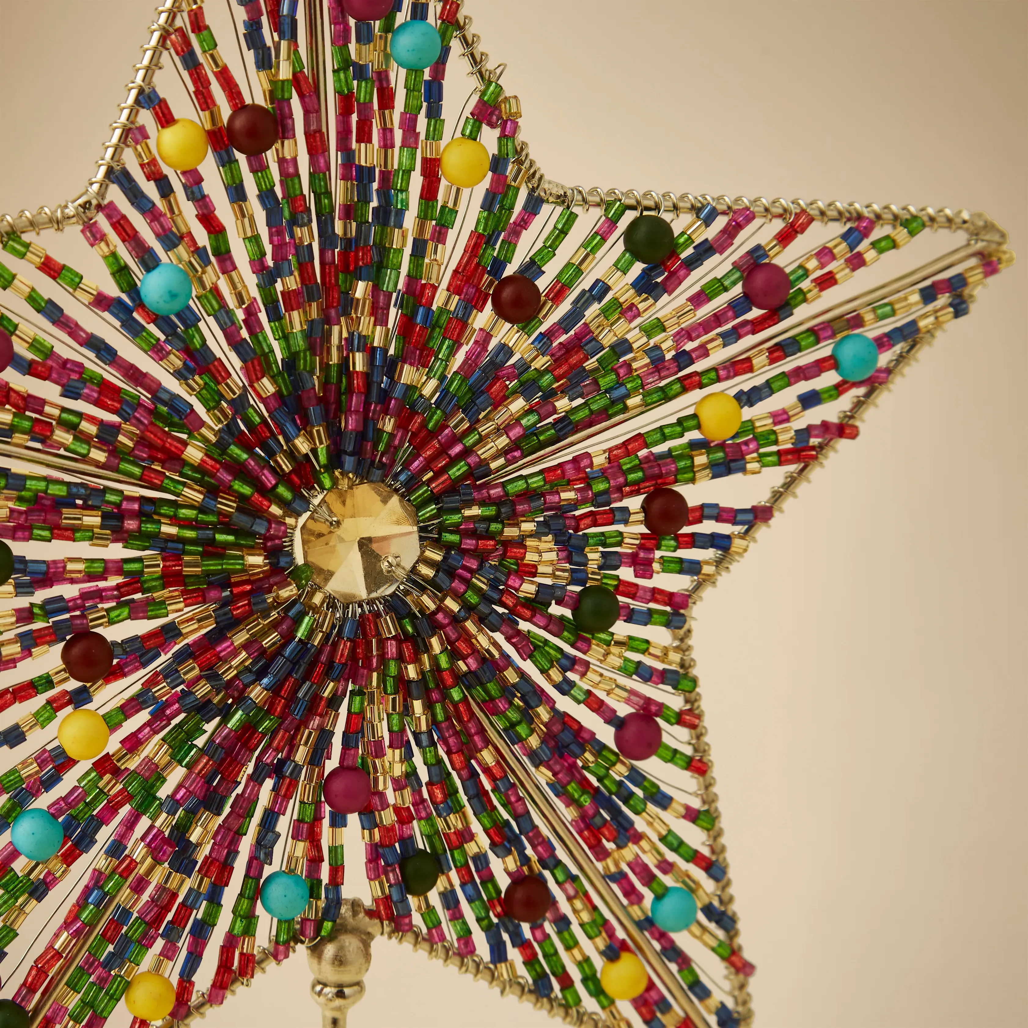 Star Tree Topper with Beaded Design - Multicolor