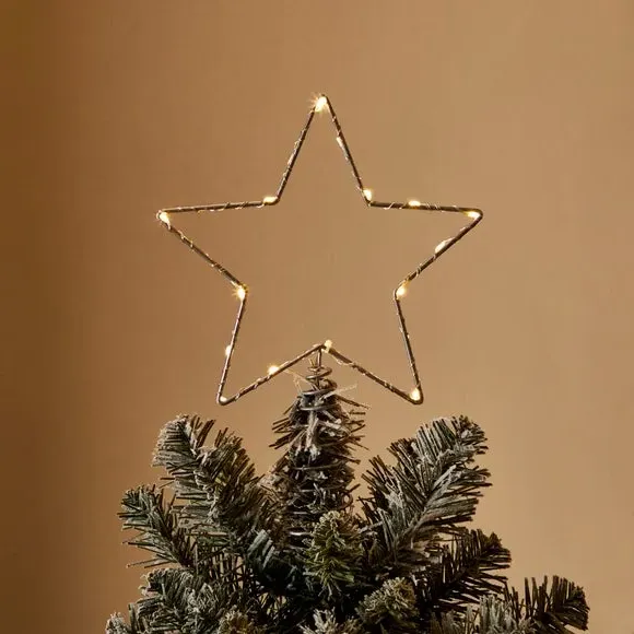 Star Tree Topper with LED Lights - Silver, Metal image