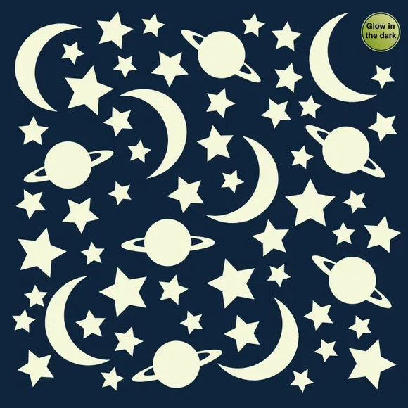 Star Wall Stickers Glow in Dark - Green