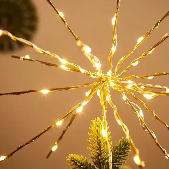 Starburst Tree Topper with 54 LEDs - Gold