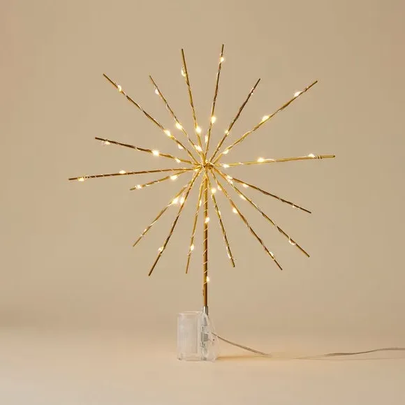 Starburst Tree Topper with 54 LEDs - Gold