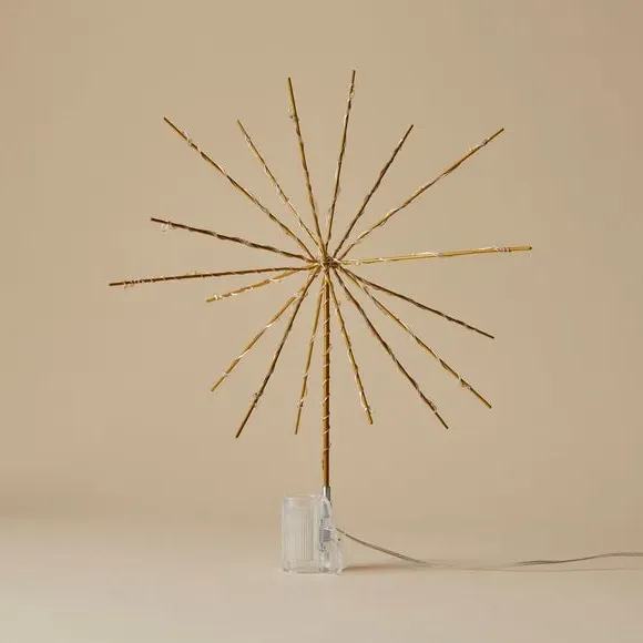 Starburst Tree Topper with 54 LEDs - Gold
