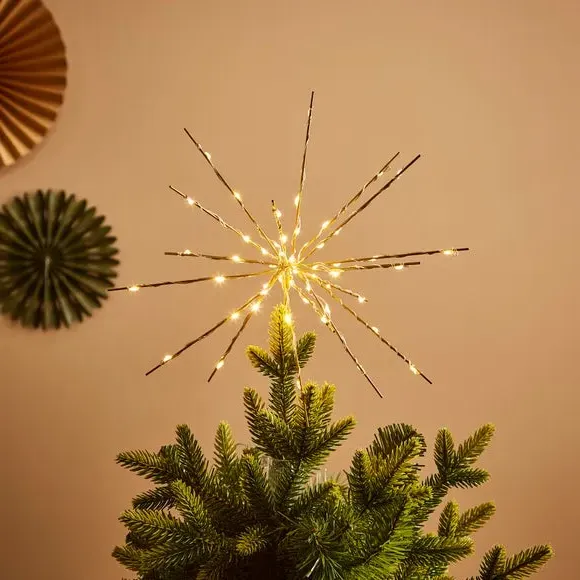 Starburst Tree Topper with 54 LEDs - Gold image