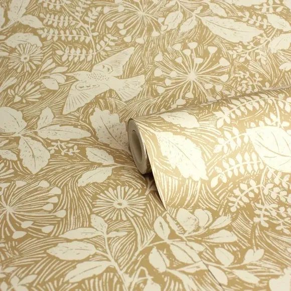 Starling Design Wallpaper - Yellow, Matt Finish
