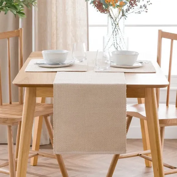 Stitch Line Table Runner - Natural, Cotton image