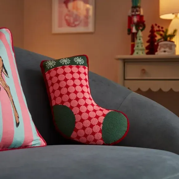 Stocking Shaped Cushion - Multicolor, Polyester image