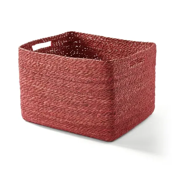 Storage Basket Handwoven - Rhubarb, Seagrass