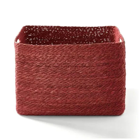 Storage Basket Handwoven - Rhubarb, Seagrass