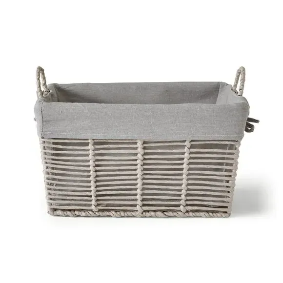 Storage Basket with Handle - Grey, Metal Wire
