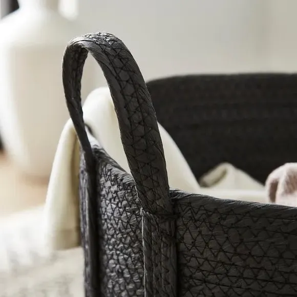 Storage Basket with Handles - Black