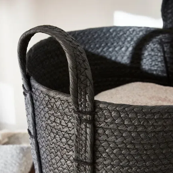 Storage Basket with Handles - Black