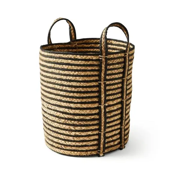 Storage Basket with Handles - Black, Water Hyacinth