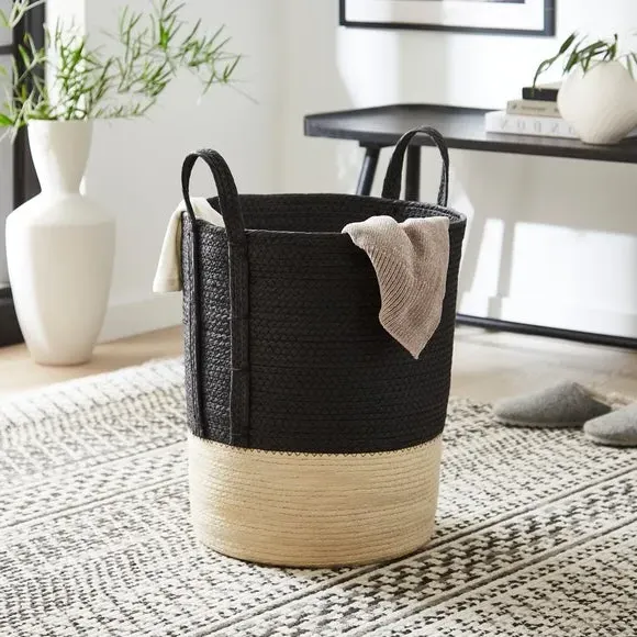 Storage Basket with Handles - Black