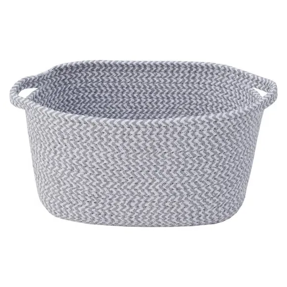 Storage Basket with Handles - Grey, Rope