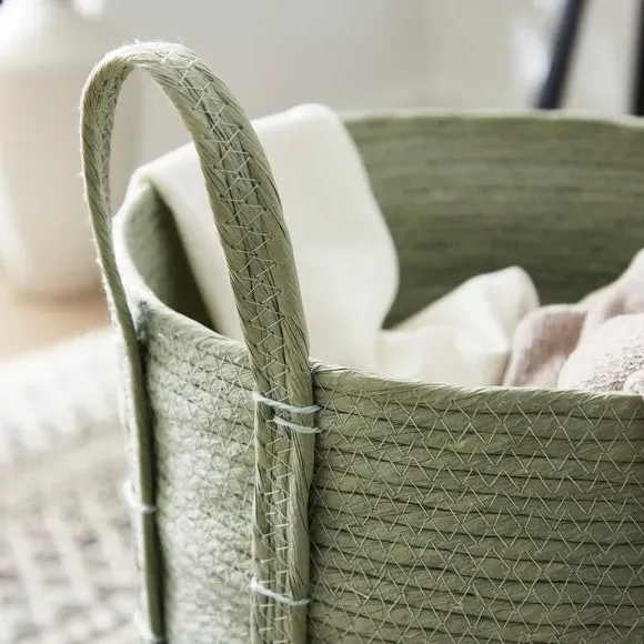 Storage Basket with Handles - Sage