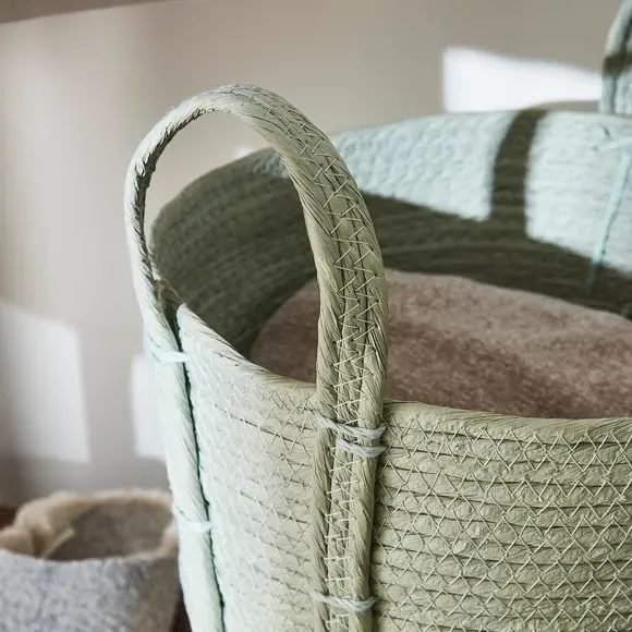 Storage Basket with Handles - Sage