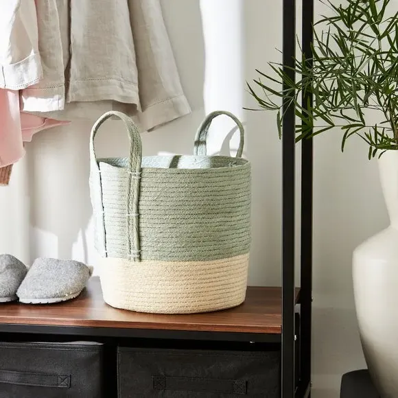 Storage Basket with Handles - Sage