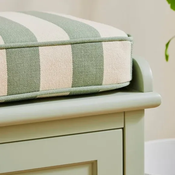 Storage Bench with Cushion - Green, Fabric
