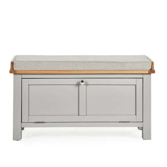 Storage Bench with Cushion - Grey, Pine