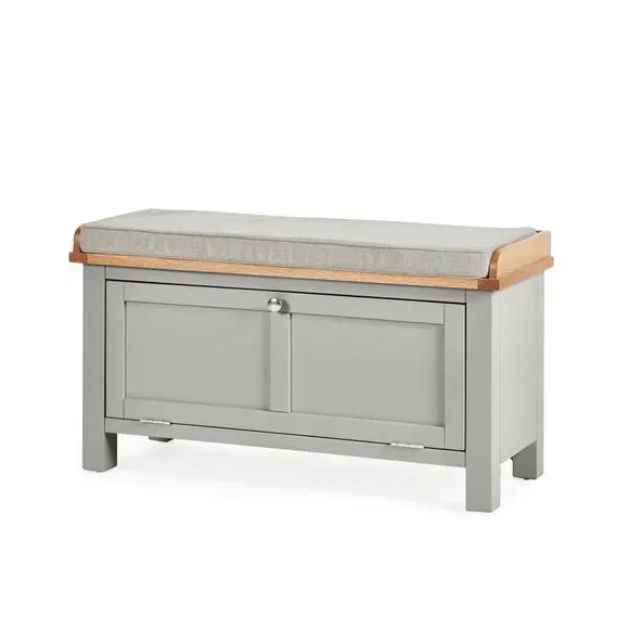 Storage Bench with Cushion - Grey, Pine