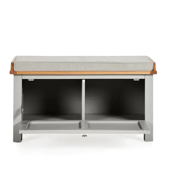 Storage Bench with Cushion - Grey, Pine