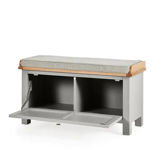 Storage Bench with Cushion - Grey, Pine