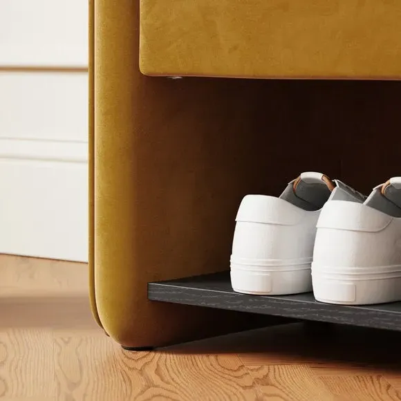 Storage Bench with Lift-Up Top - Caramel, Velvet
