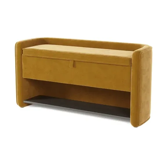 Storage Bench with Lift-Up Top - Caramel, Velvet