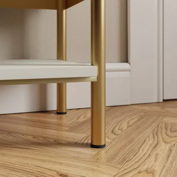 Storage Bench with Ribbed Detail - Natural