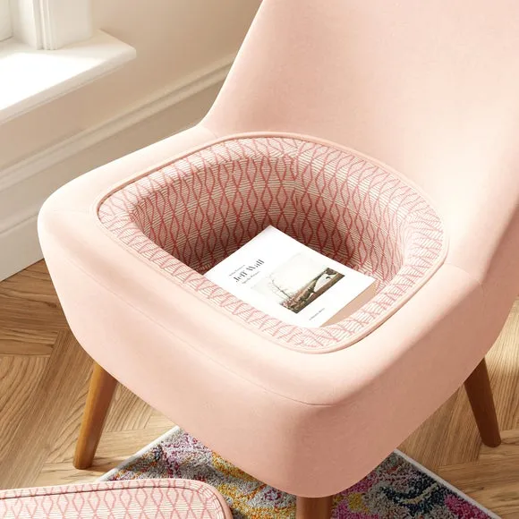Storage Cocktail Chair - Blush, Velvet