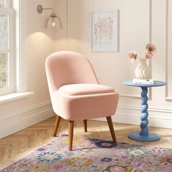 Storage Cocktail Chair - Blush, Velvet