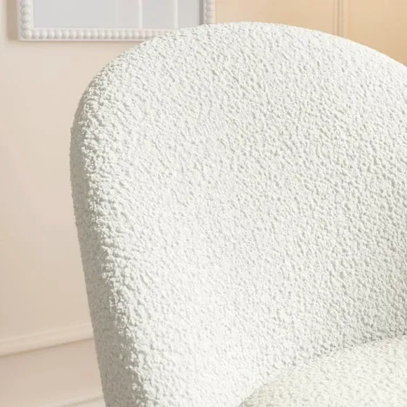 Storage Cocktail Chair - Ivory, Sherpa