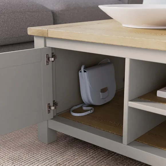 Storage Coffee Table - Stone, Oak Effect