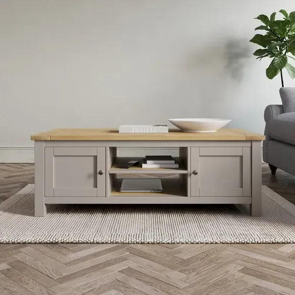 Storage Coffee Table - Stone, Oak Effect image