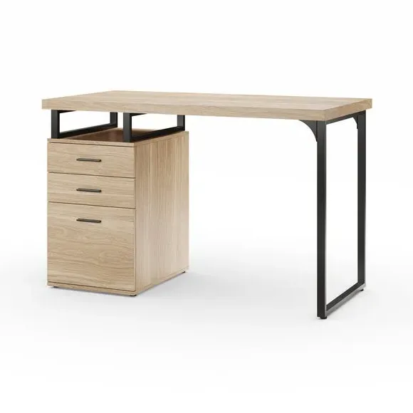 Storage Desk with Shelves - Oak Effect