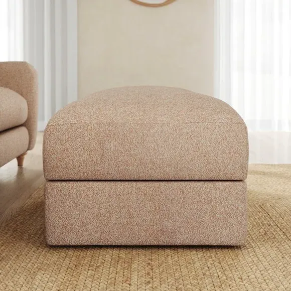 Storage Footstool with Lift Lid - Clay, Fabric