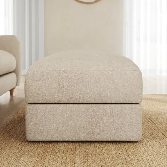 Storage Footstool with Lift Lid - Natural, Fabric