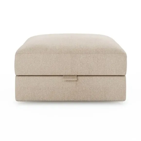 Storage Footstool with Lift Lid - Natural, Fabric