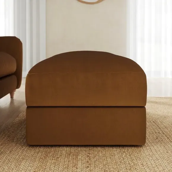 Storage Footstool with Lift Top - Caramel, Velvet