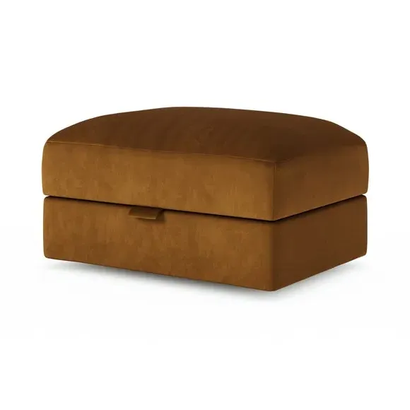 Storage Footstool with Lift Top - Caramel, Velvet