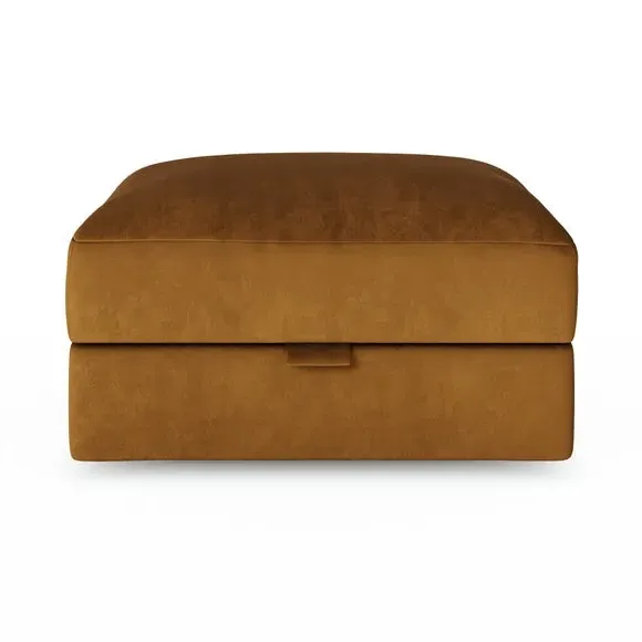 Storage Footstool with Lift Top - Caramel, Velvet