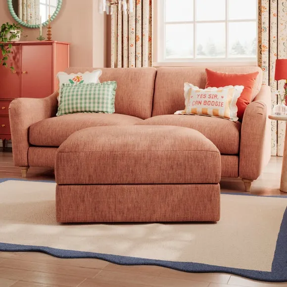 Storage Footstool with Lift Top - Clay, Faux Linen