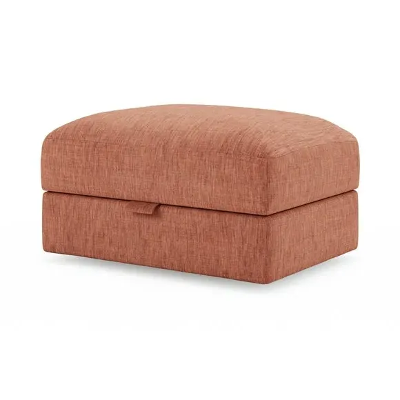 Storage Footstool with Lift Top - Clay, Faux Linen
