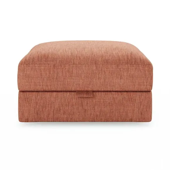 Storage Footstool with Lift Top - Clay, Faux Linen