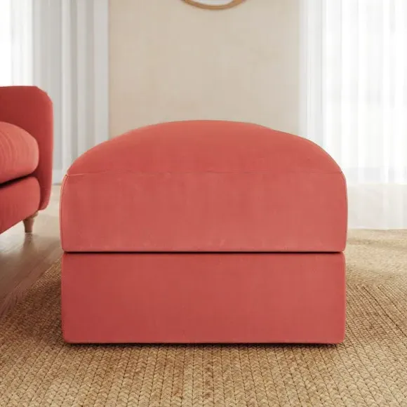 Storage Footstool with Lift Top - Clay, Velvet